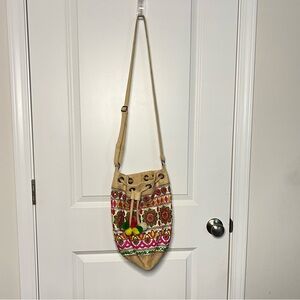 America & Beyond | Embroidered Beaded Bucket Bag